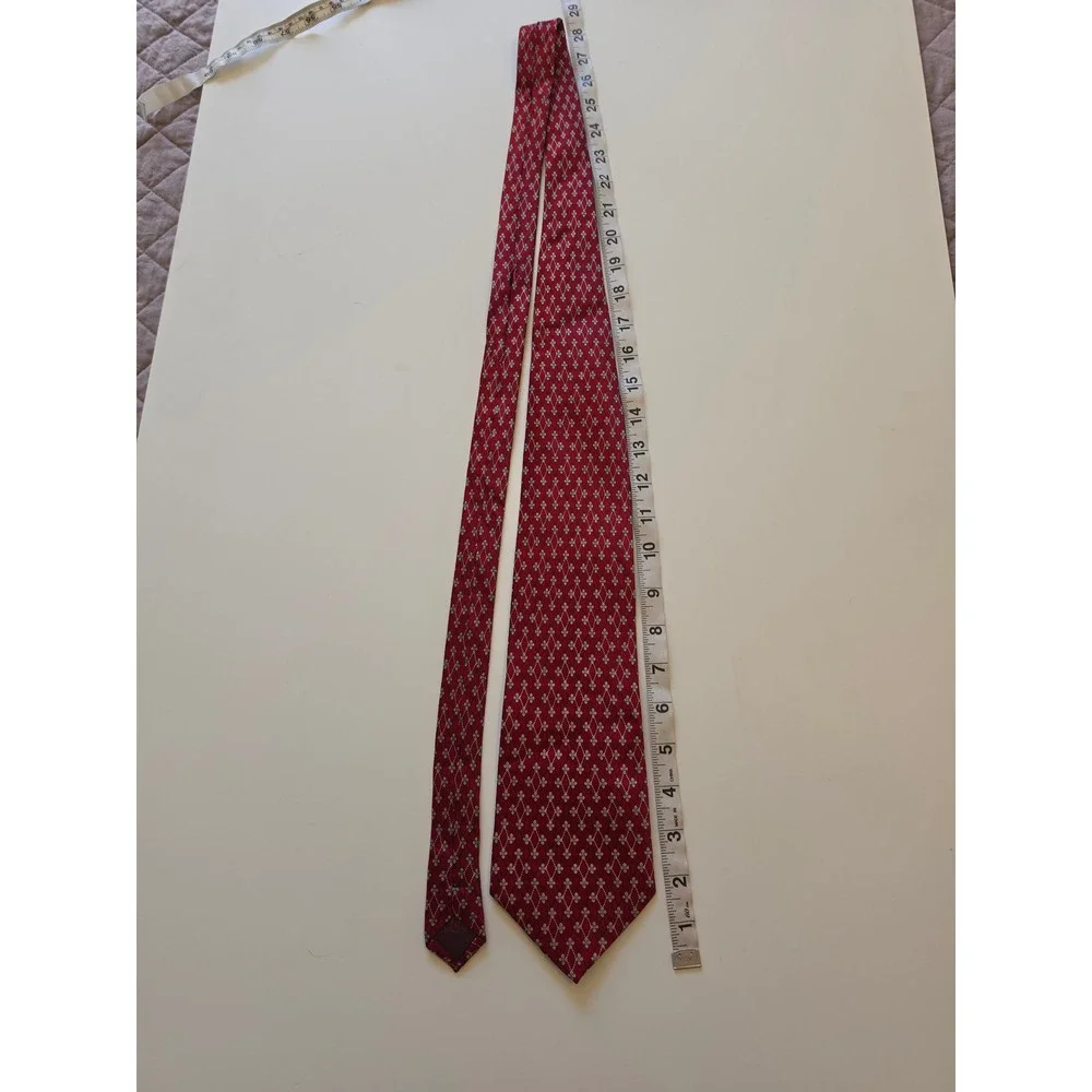 GUCCI‎ 100% Silk Italy Preppy Old Money Maximalist Geometric Floral Red Tie